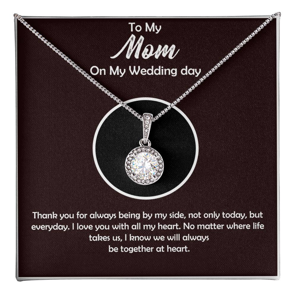 To My Mom on My Wedding Day Necklace - Sentimental Wedding Gift for Mother of the Bride or Groom, Meaningful Jewelry for Mom