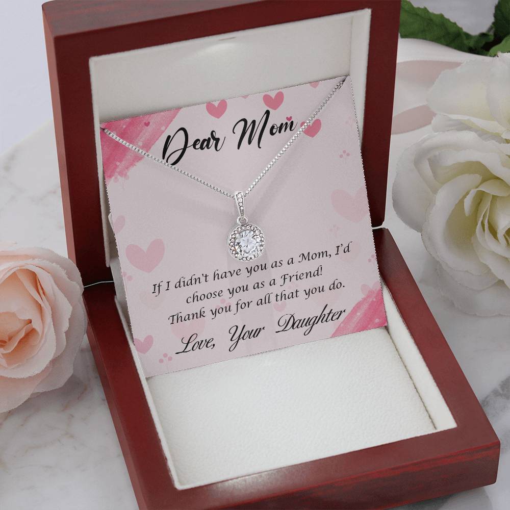 Dear Mom Necklace with Message Card - Heartfelt Gift for Mother’s Day, Birthday, or Christmas, Jewelry Gift from Daughter
