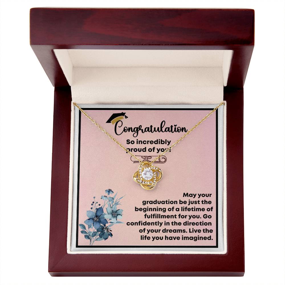 Graduation Day Gift for Him or Her - Amazing Love Knot Necklace - Class of 2025 Keepsake