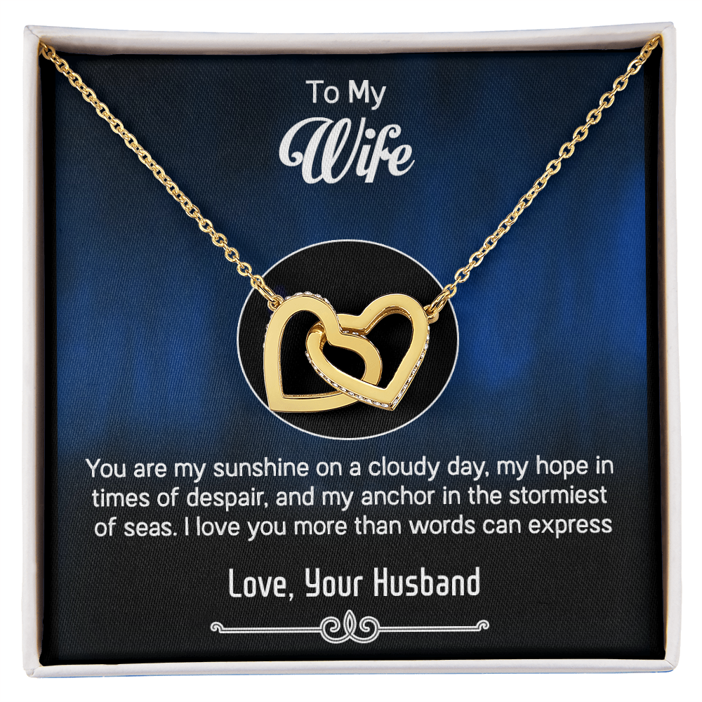 To My Wife – Interlocking Hearts Necklace - You Are My Everything – Thoughtful Jewelry Gift from Husband with Heartfelt Message, Best Gift For Birthday