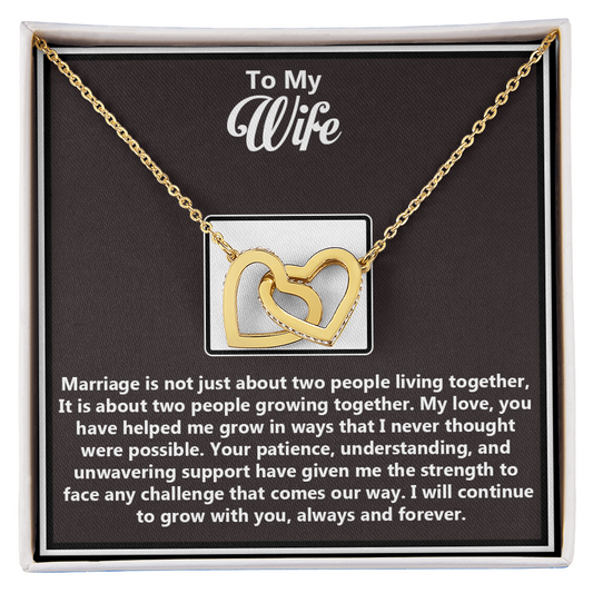 To My Beautiful Wife – Interlocking Hearts Necklace - You Are My Soulmate, My Forever Love – Emotional Gift from Husband Honoring True Love, Respect, and Partnership