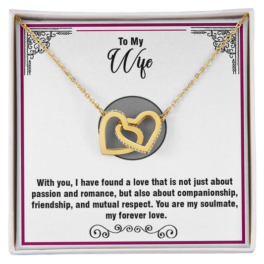 To My Wife – Interlocking Hearts Necklace- Emotional Gift from Husband with a Loving Message About Partnership and Devotion – A Beautiful Expression of Love for Any Occasion