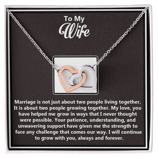 To My Beautiful Wife – Interlocking Hearts Necklace - You Are My Soulmate, My Forever Love – Emotional Gift from Husband Honoring True Love, Respect, and Partnership