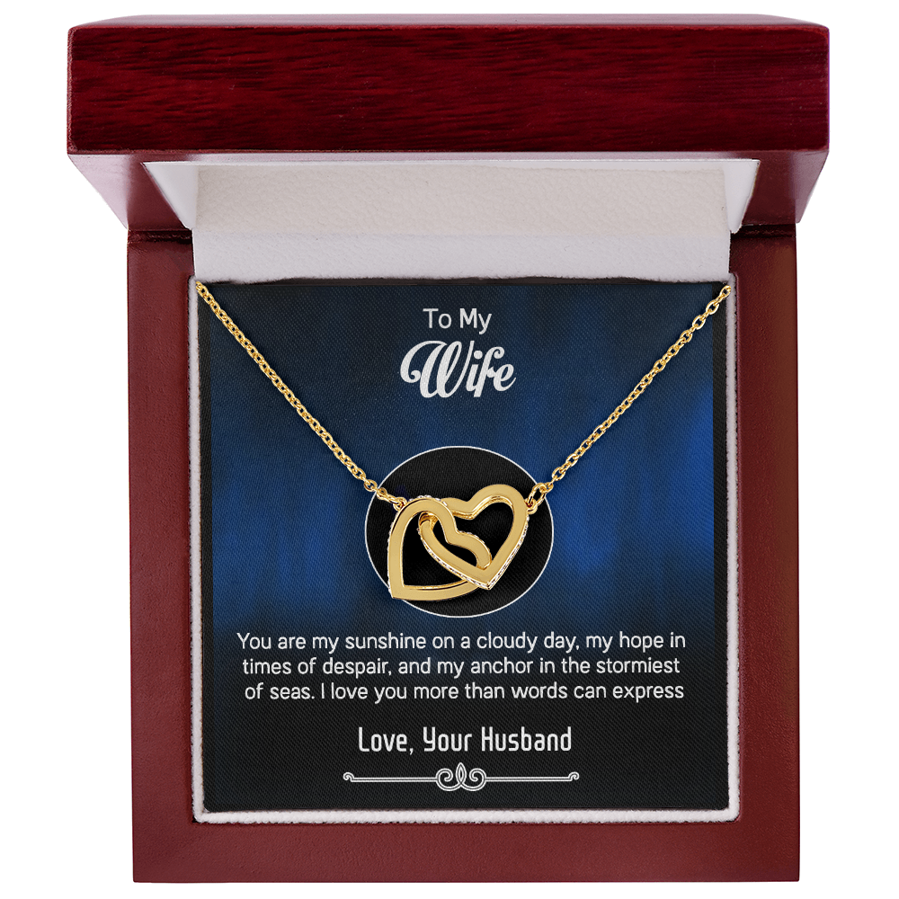 To My Wife – Interlocking Hearts Necklace - You Are My Everything – Thoughtful Jewelry Gift from Husband with Heartfelt Message, Best Gift For Birthday