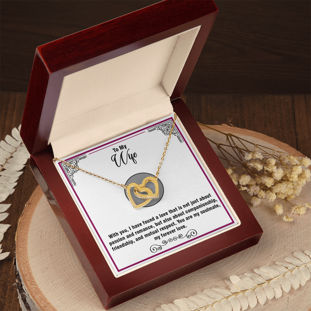 To My Wife – Interlocking Hearts Necklace- Emotional Gift from Husband with a Loving Message About Partnership and Devotion – A Beautiful Expression of Love for Any Occasion