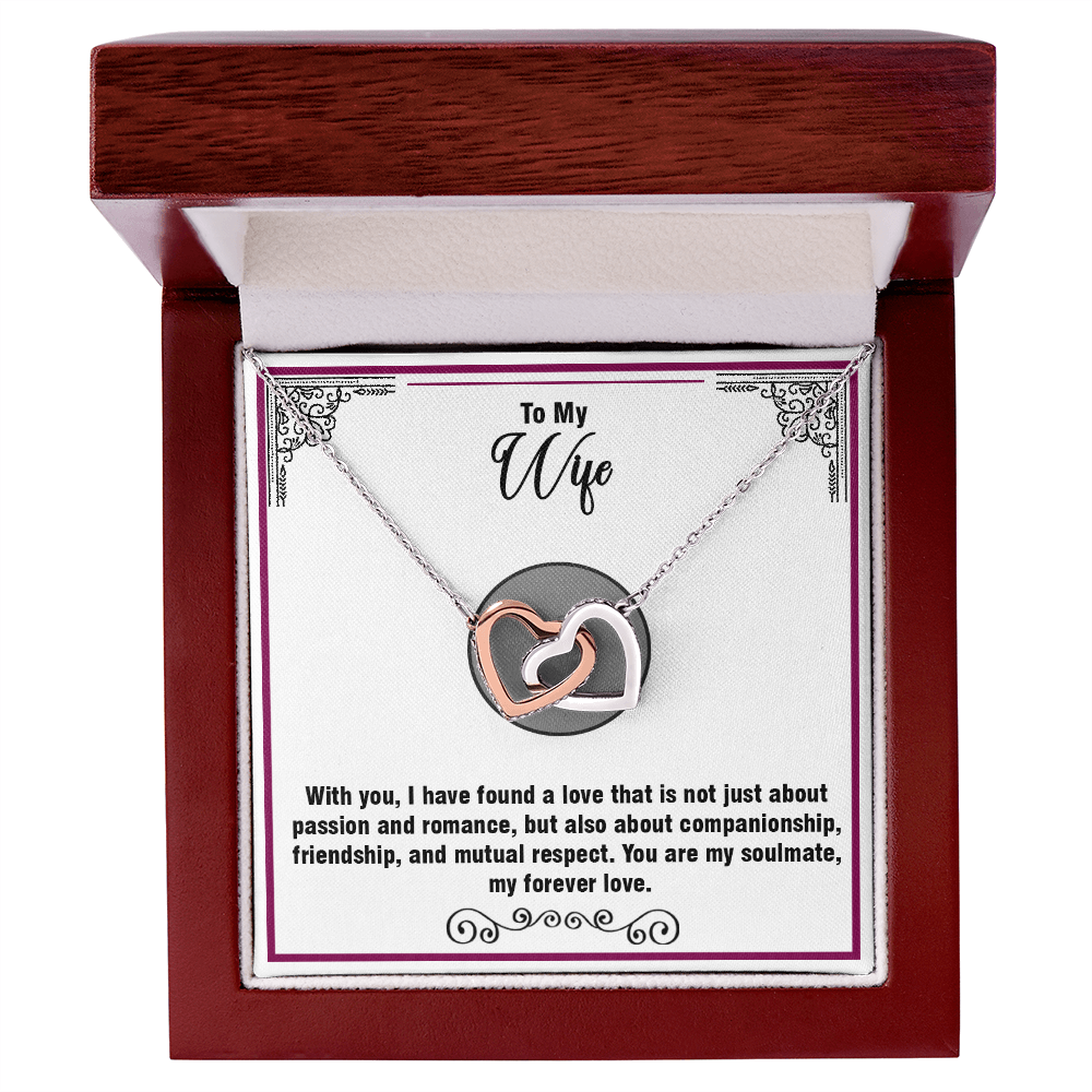 To My Wife – Interlocking Hearts Necklace- Emotional Gift from Husband with a Loving Message About Partnership and Devotion – A Beautiful Expression of Love for Any Occasion
