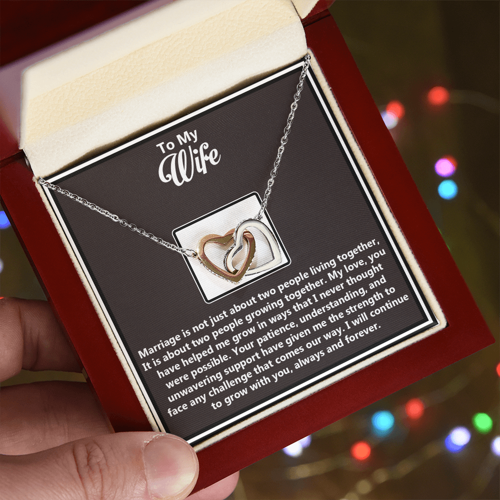 To My Beautiful Wife – Interlocking Hearts Necklace - You Are My Soulmate, My Forever Love – Emotional Gift from Husband Honoring True Love, Respect, and Partnership