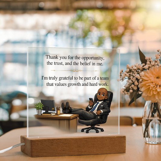 Boss Appreciation Acrylic LED Plaque – Funny Boss on Phone Thank You Gift