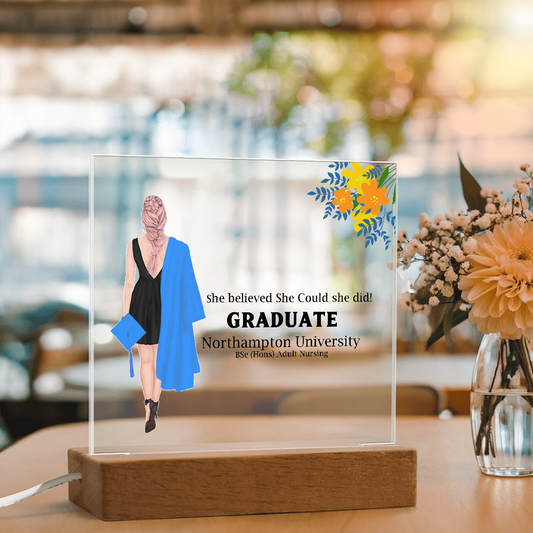 Amazing Graduation Gift - Personalized Printed Square Acrylic Plaque to Celebrate Success