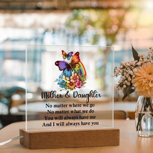Best Mother And Daughter Gift, Square Acrylic Plaque best Birthday Gift