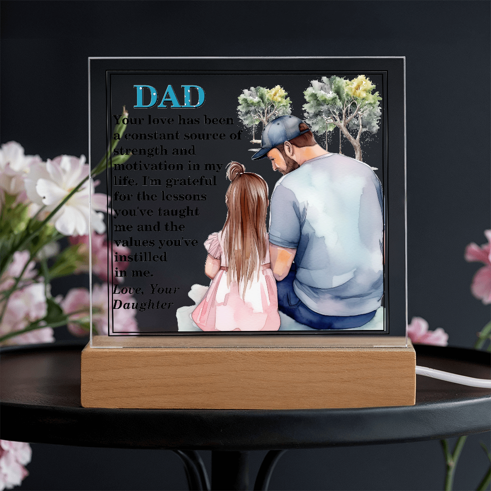 Excellent Gift For Dad, Best Gift For Fathers Day, Beautiful Square Acrylic Plaque