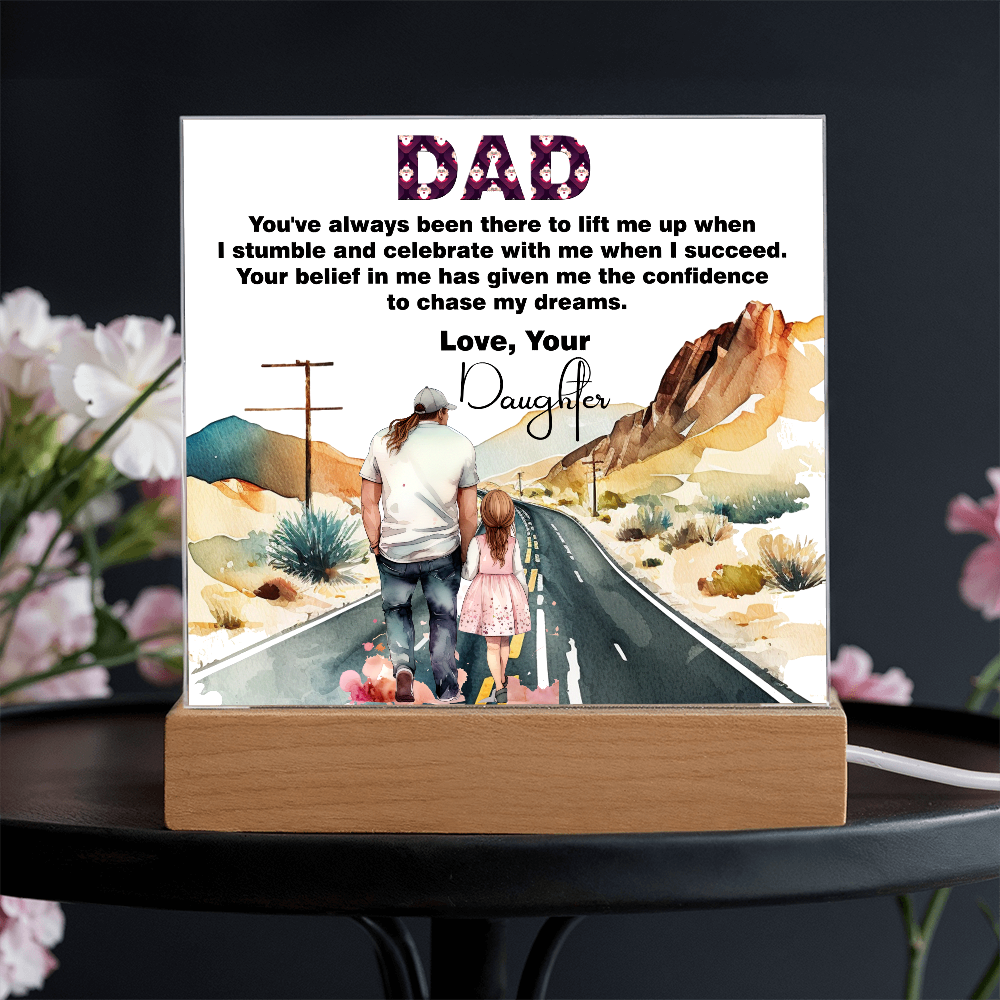 Wonderful Gift For Dad, Best memorable Gift For Fathers Day, Square Acrylic Plaque Gift For Dad