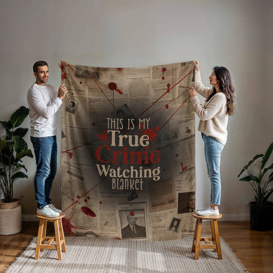 This Is My True Crime Watching Blanket – Cozy Fleece Throw for Crime Lovers