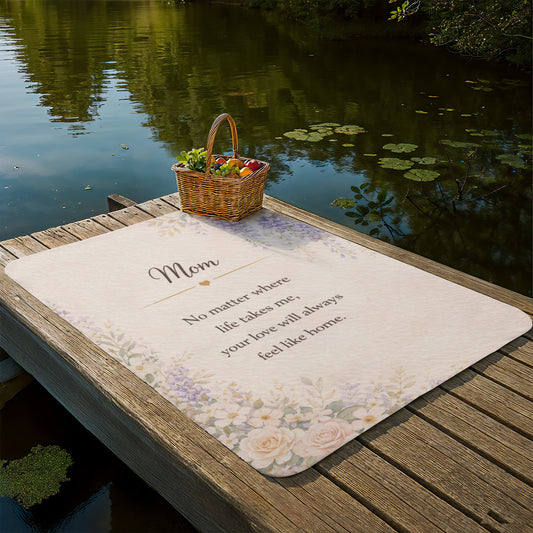 Mother Sherpa Blanket, Gift for Mom from Daughter or Son, Cozy Mother's Day Blanket, Floral Fleece Throw