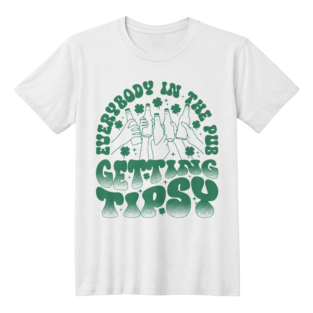 Everybody in the Pub Getting Tipsy T-Shirt Funny St. Patrick's Day Beer Tee Irish Drinking Party Shirt Unisex Bella+Canvas 3001
