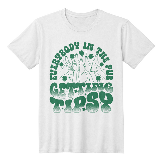 Everybody in the Pub Getting Tipsy T-Shirt Funny St. Patrick's Day Beer Tee Irish Drinking Party Shirt Unisex Bella+Canvas 3001