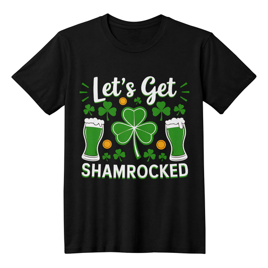 Let's Get Shamrocked T-Shirt Funny St. Patrick's Day Beer Tee Irish Drinking Party Shirt Unisex Bella+Canvas 3001