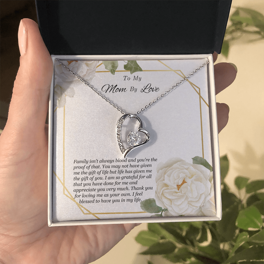 To My Mom By Love Necklace - Meaningful Gift for Bonus Mom, Stepmom, or Mother Figure, Appreciation Jewelry