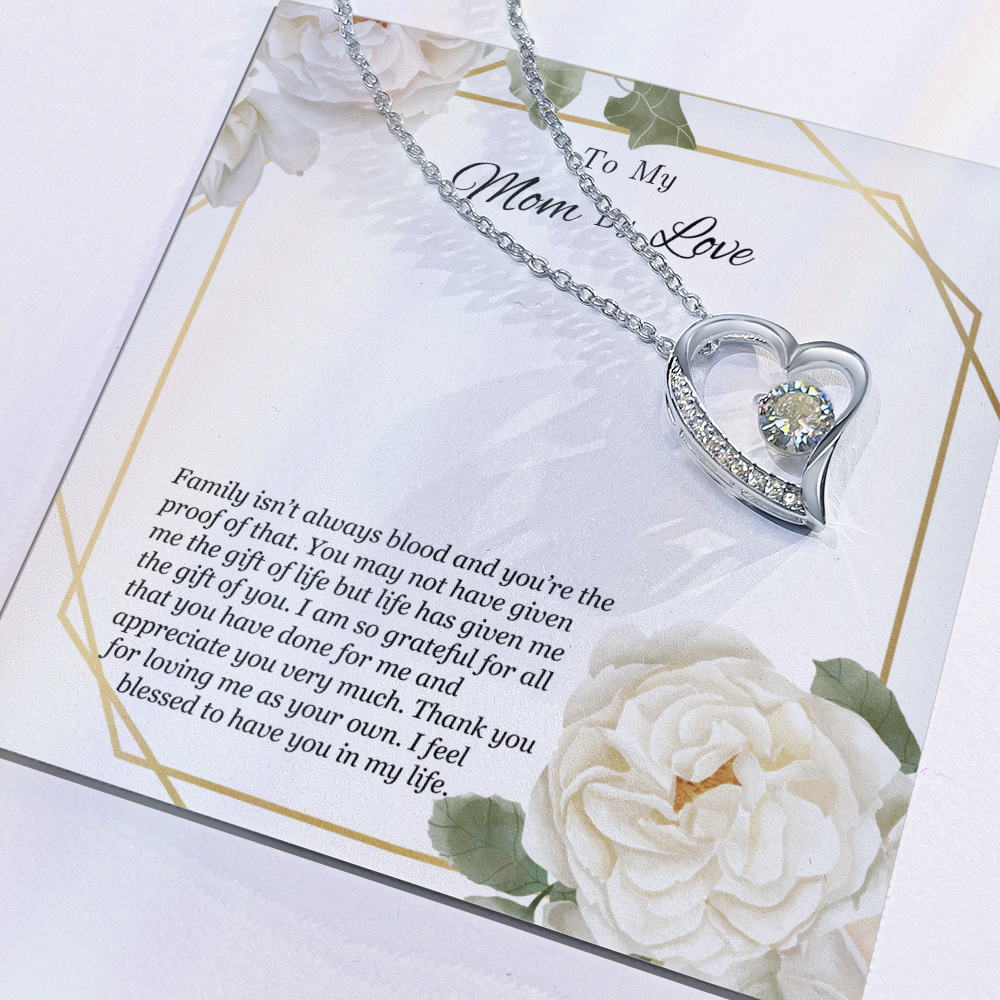 To My Mom By Love Necklace - Meaningful Gift for Bonus Mom, Stepmom, or Mother Figure, Appreciation Jewelry