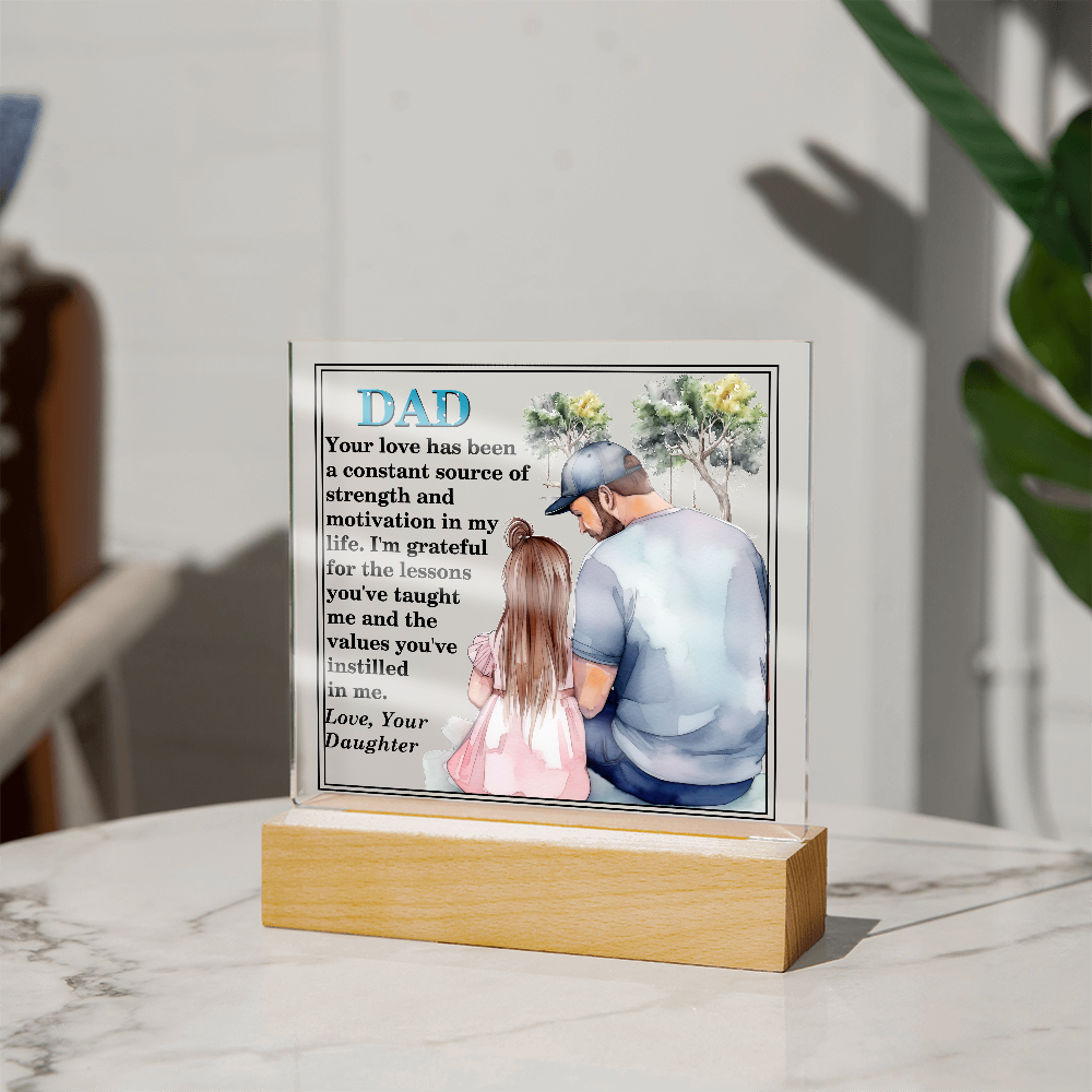 Excellent Gift For Dad, Best Gift For Fathers Day, Beautiful Square Acrylic Plaque