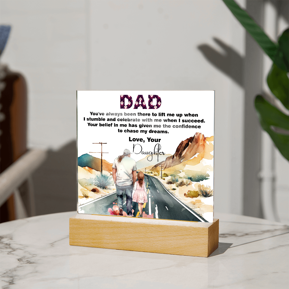 Wonderful Gift For Dad, Best memorable Gift For Fathers Day, Square Acrylic Plaque Gift For Dad