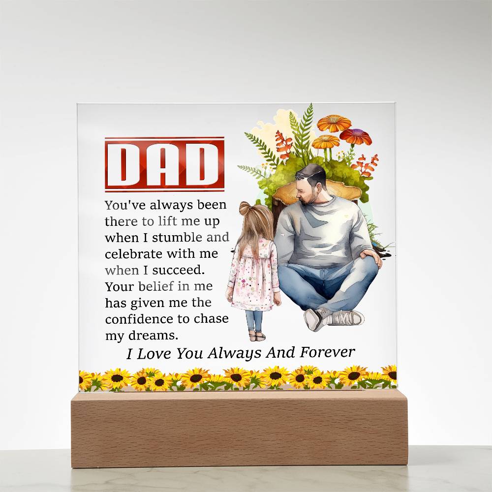 Amazing Gift For Dad, Square Acrylic Plaque Best Gift For Dad