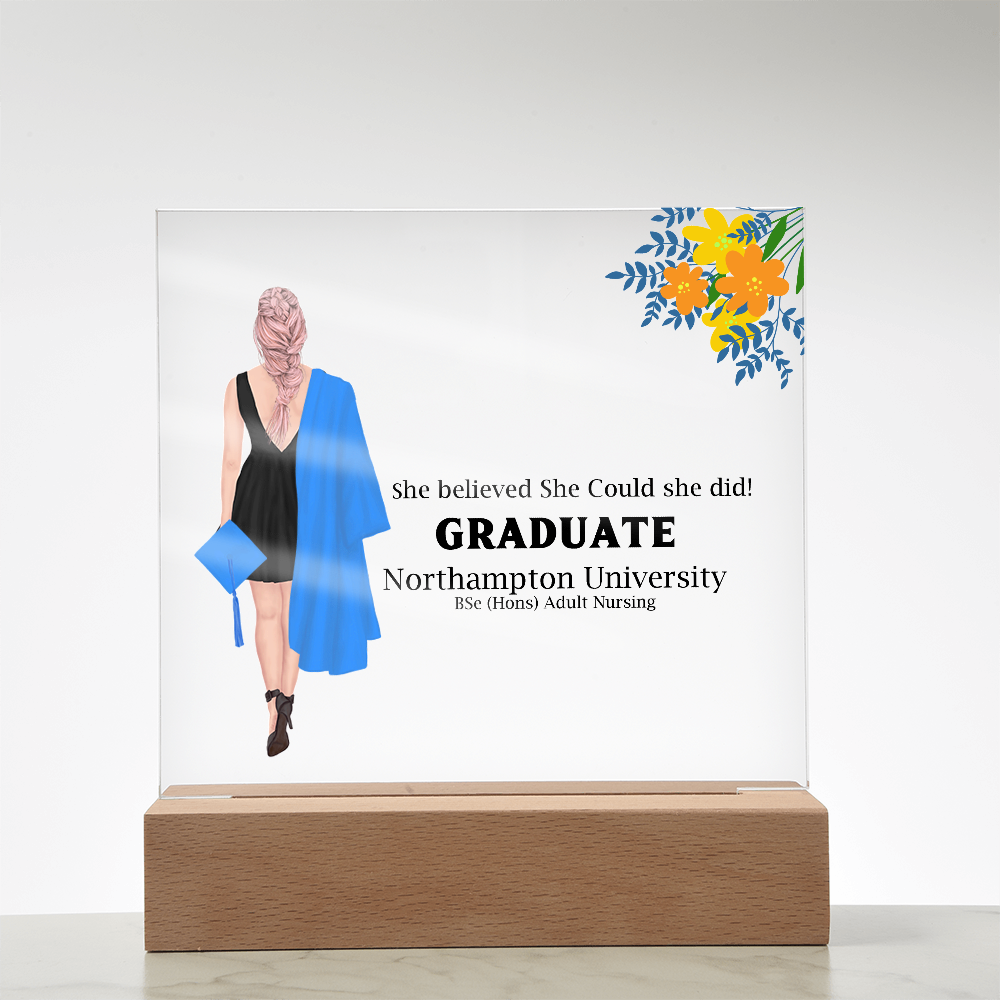 Amazing Graduation Gift - Personalized Printed Square Acrylic Plaque to Celebrate Success