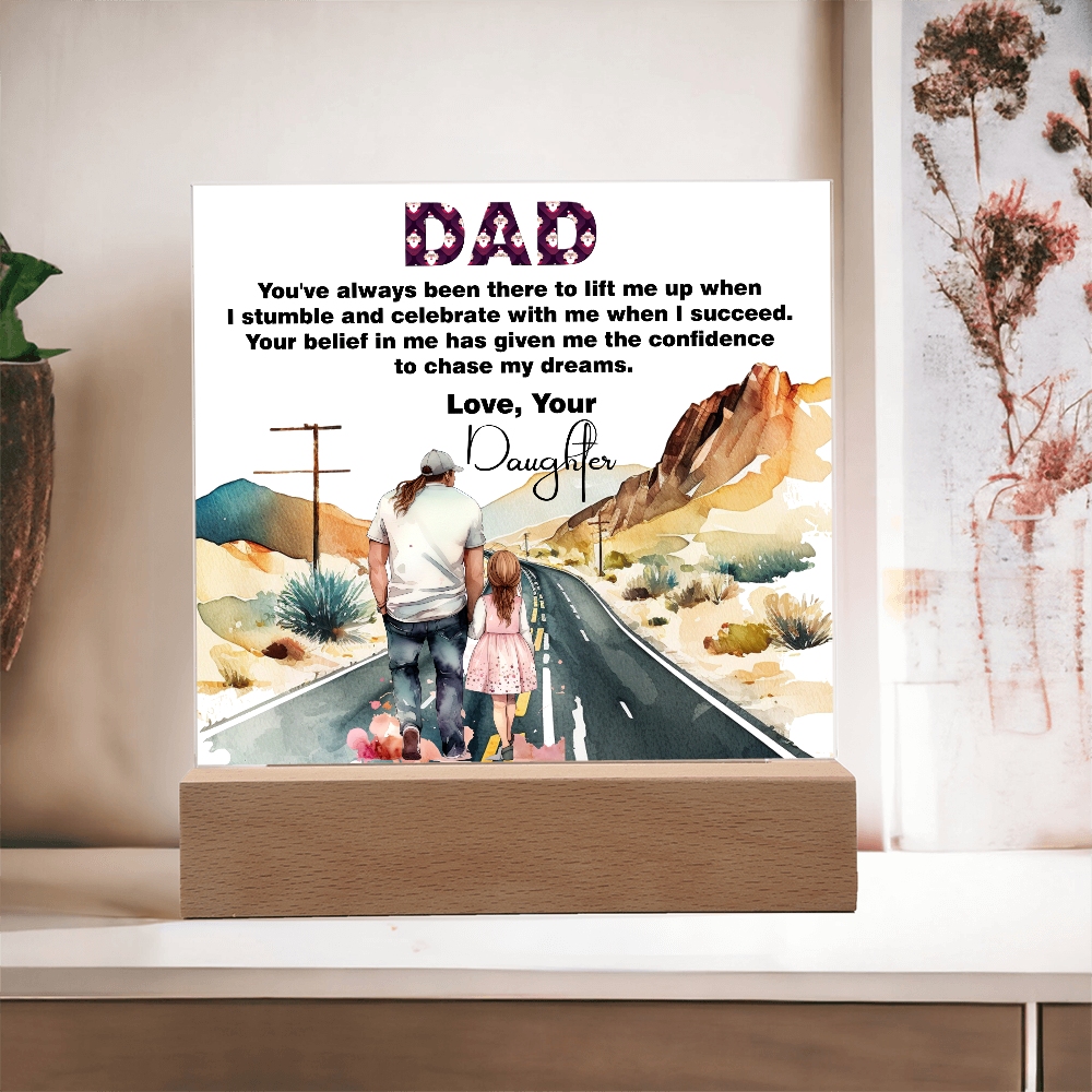 Wonderful Gift For Dad, Best memorable Gift For Fathers Day, Square Acrylic Plaque Gift For Dad
