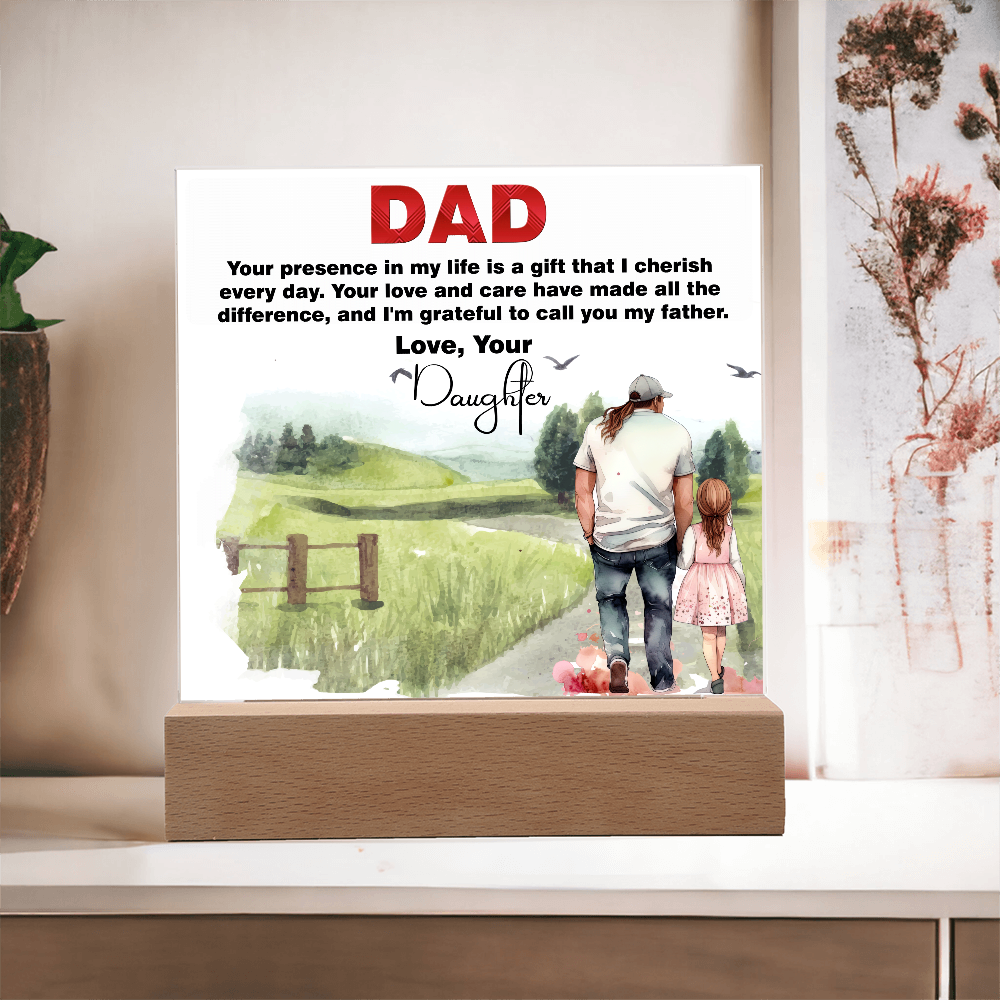 Best Gift For Fathers Day, Square Acrylic Plaque Gift For Fathers Day, Memorable Gift