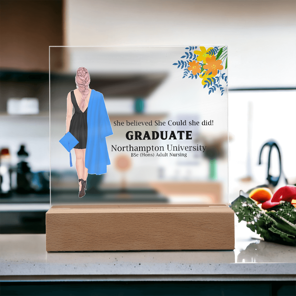 Amazing Graduation Gift - Personalized Printed Square Acrylic Plaque to Celebrate Success