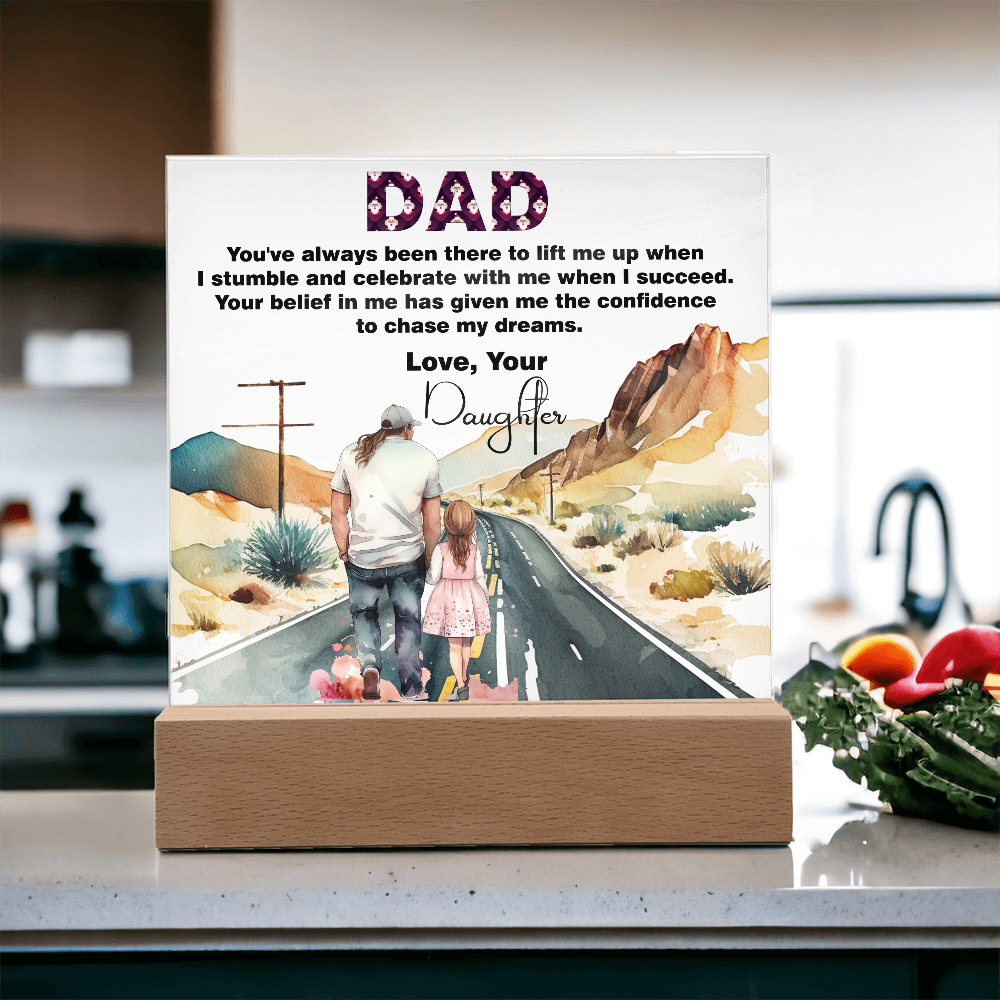 Wonderful Gift For Dad, Best memorable Gift For Fathers Day, Square Acrylic Plaque Gift For Dad