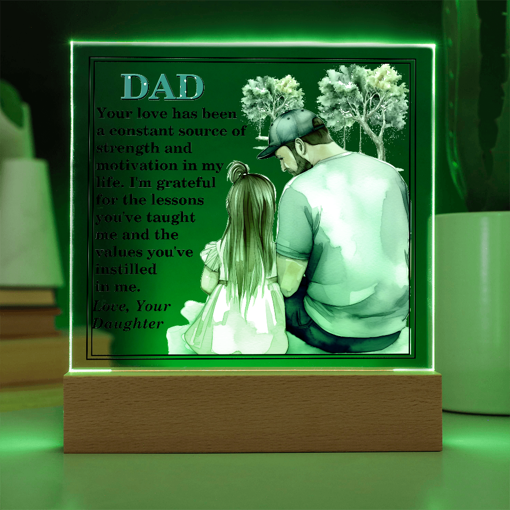 Excellent Gift For Dad, Best Gift For Fathers Day, Beautiful Square Acrylic Plaque