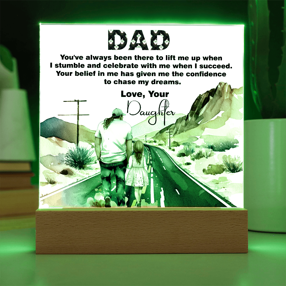 Wonderful Gift For Dad, Best memorable Gift For Fathers Day, Square Acrylic Plaque Gift For Dad