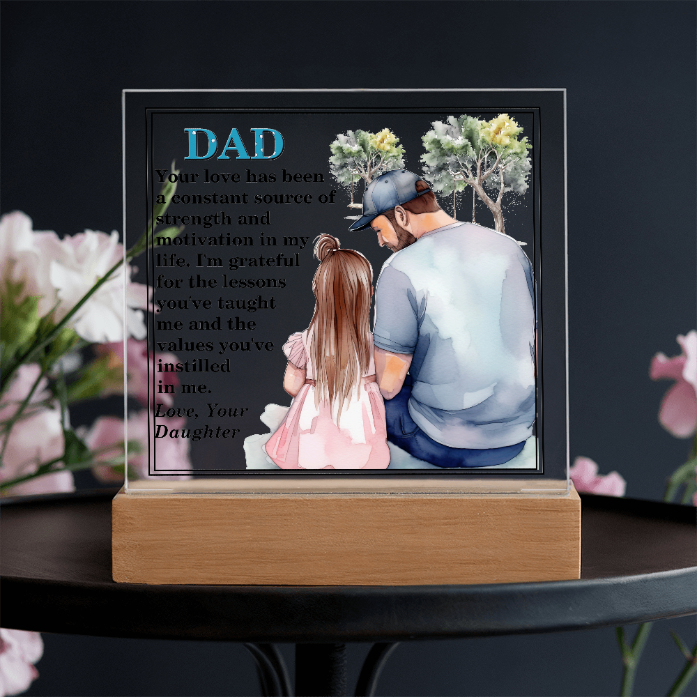 Excellent Gift For Dad, Best Gift For Fathers Day, Beautiful Square Acrylic Plaque