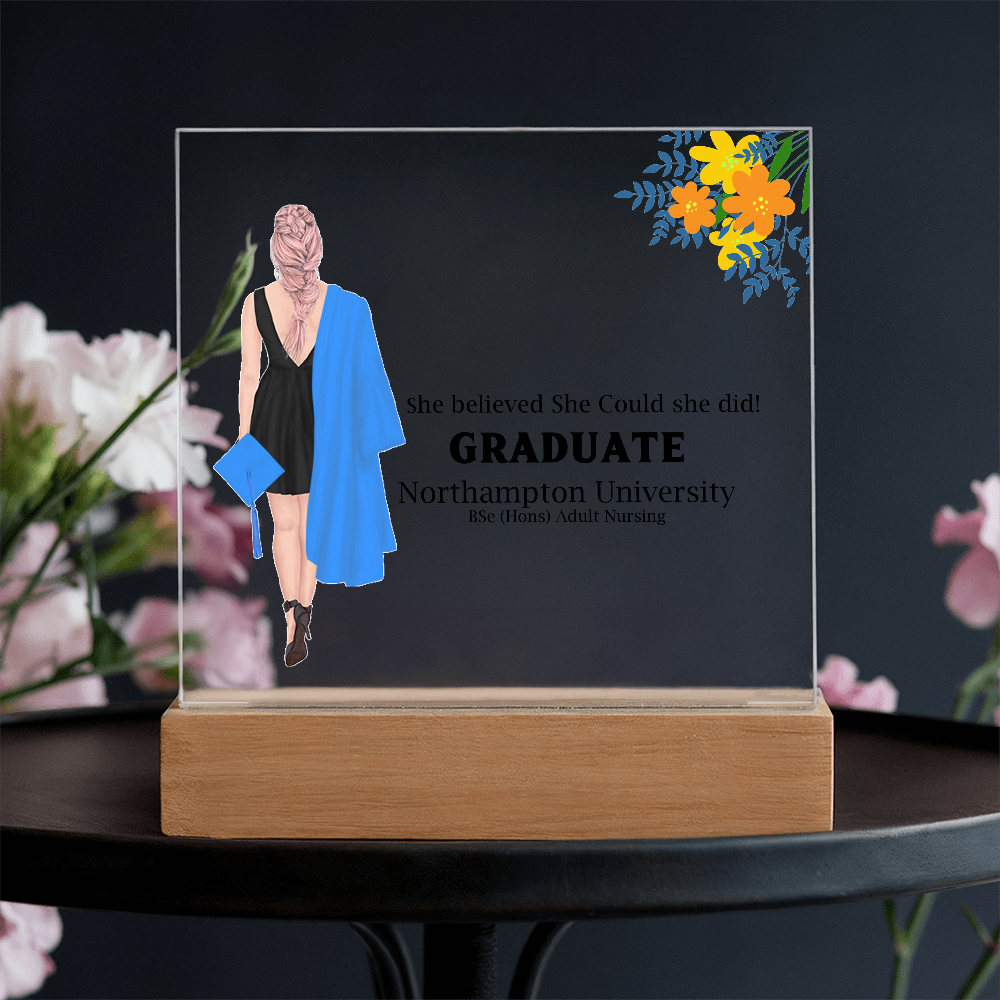 Amazing Graduation Gift - Personalized Printed Square Acrylic Plaque to Celebrate Success