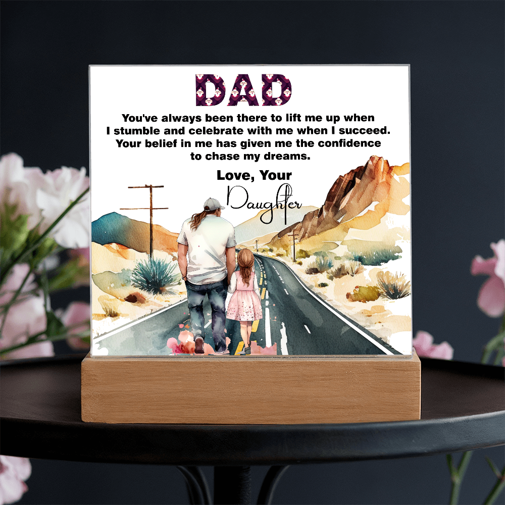 Wonderful Gift For Dad, Best memorable Gift For Fathers Day, Square Acrylic Plaque Gift For Dad