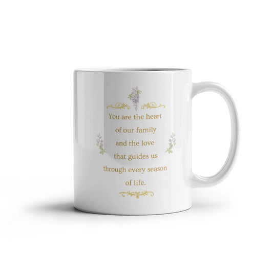 Dearest Mother Mug – Regency Floral Mother's Day Gift – Elegant Wisteria Coffee Mug for Mom – Vintage Style Mom Gift
