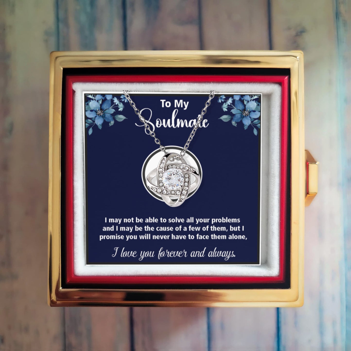 To My Soulmate Best Gift for Birthday, Love Knot Necklace Gift For Soulmate , Amazing Gift For Birthday