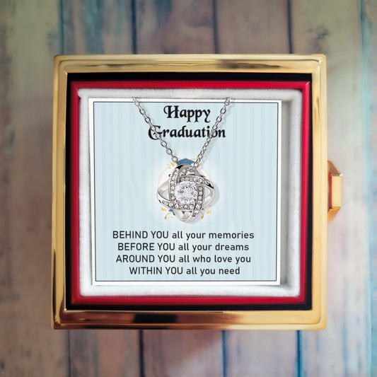 Graduation Day Gift - Love Knot Necklace Gift, Celebrate Dreams and New Beginnings