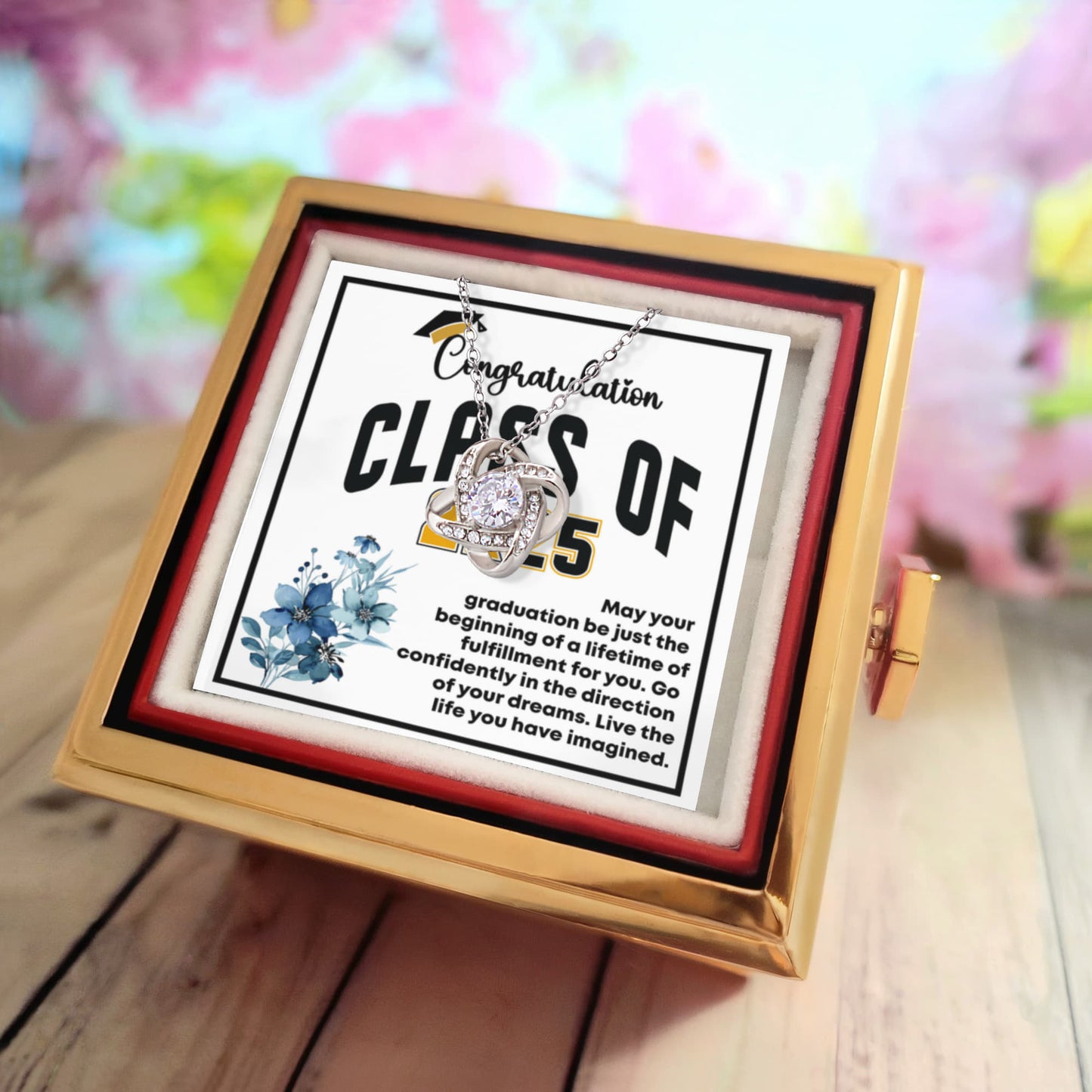 Amazing Graduation Gift for Daughter, Son, Friend - Inspirational Love Knot Necklace for Graduation Day