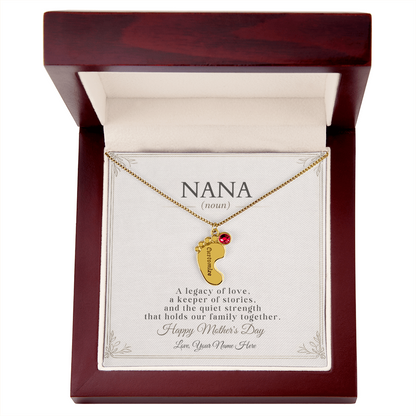 Personalized Grandma Birthstone Necklace – Custom Nana Mimi Gigi Gift for Mother's Day