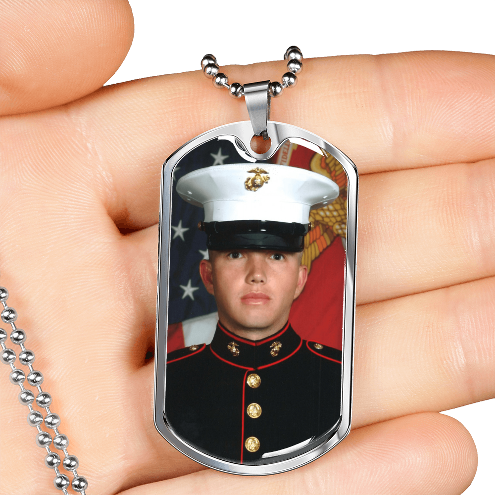 Personalized Photo Dog Tag Necklace with Custom Engraving