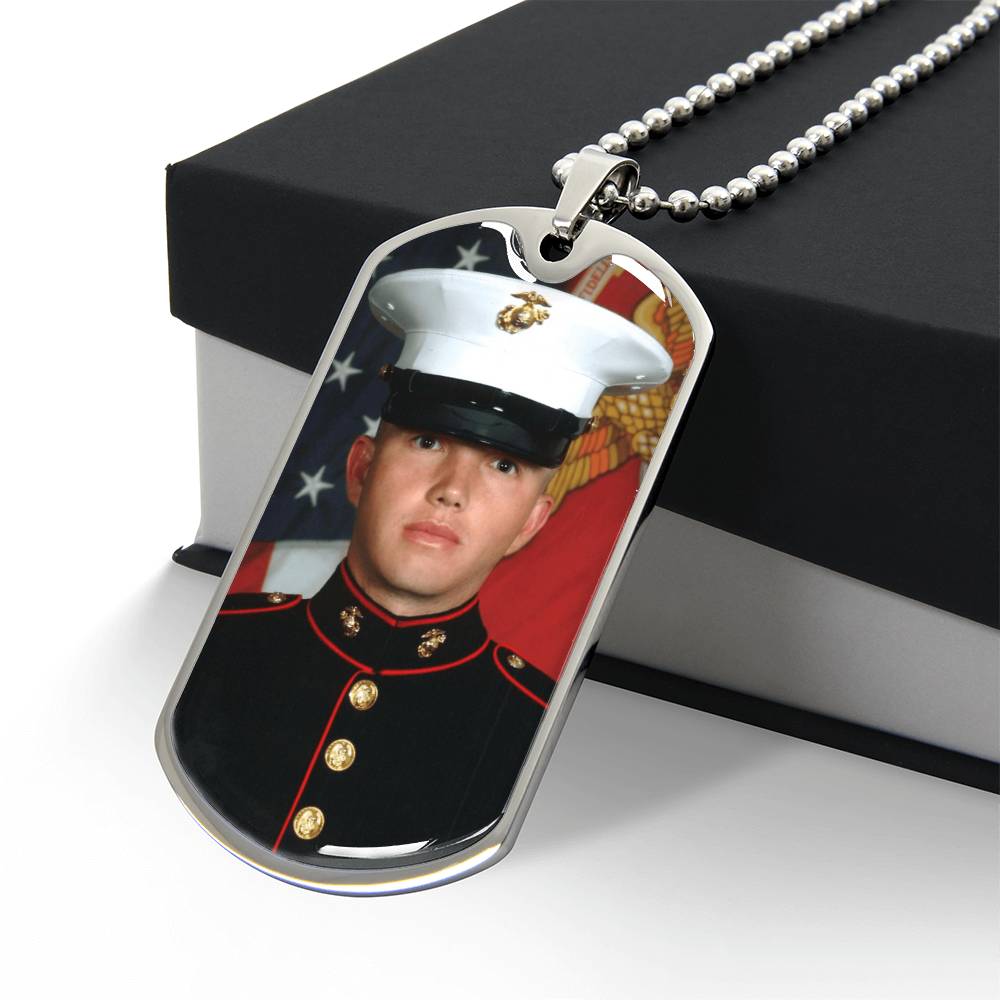 Personalized Photo Dog Tag Necklace with Custom Engraving