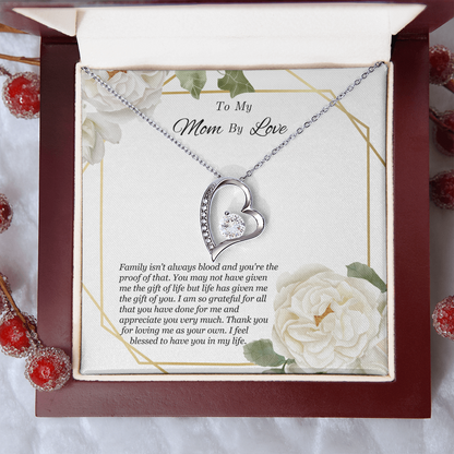 To My Mom By Love Necklace - Meaningful Gift for Bonus Mom, Stepmom, or Mother Figure, Appreciation Jewelry