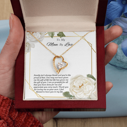 To My Mom By Love Necklace - Meaningful Gift for Bonus Mom, Stepmom, or Mother Figure, Appreciation Jewelry