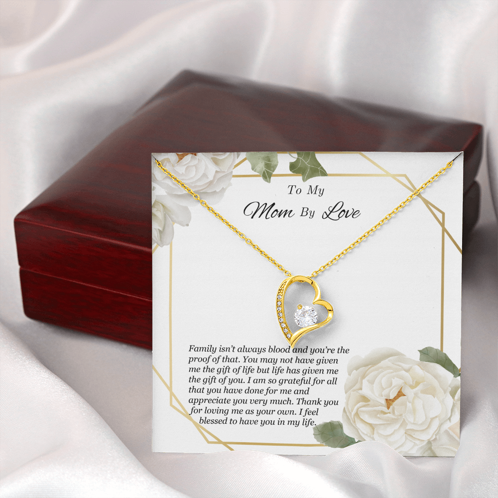 To My Mom By Love Necklace - Meaningful Gift for Bonus Mom, Stepmom, or Mother Figure, Appreciation Jewelry