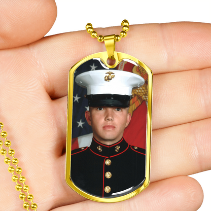 Personalized Photo Dog Tag Necklace with Custom Engraving