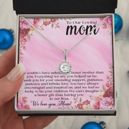 To Our Loving Mom Necklace - Thoughtful Gift from Children, Mother’s Day, Birthday, Christmas Gift for Mom