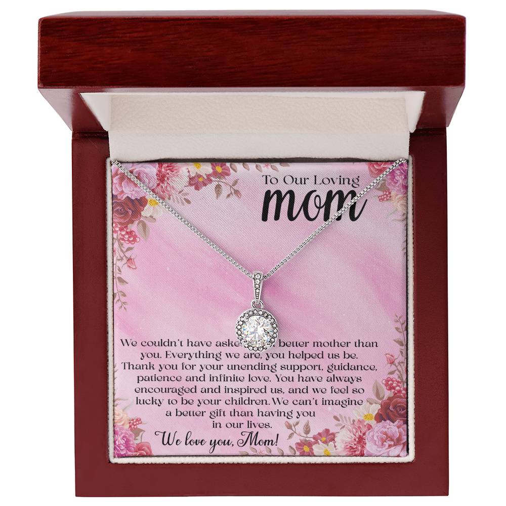 To Our Loving Mom Necklace - Thoughtful Gift from Children, Mother’s Day, Birthday, Christmas Gift for Mom