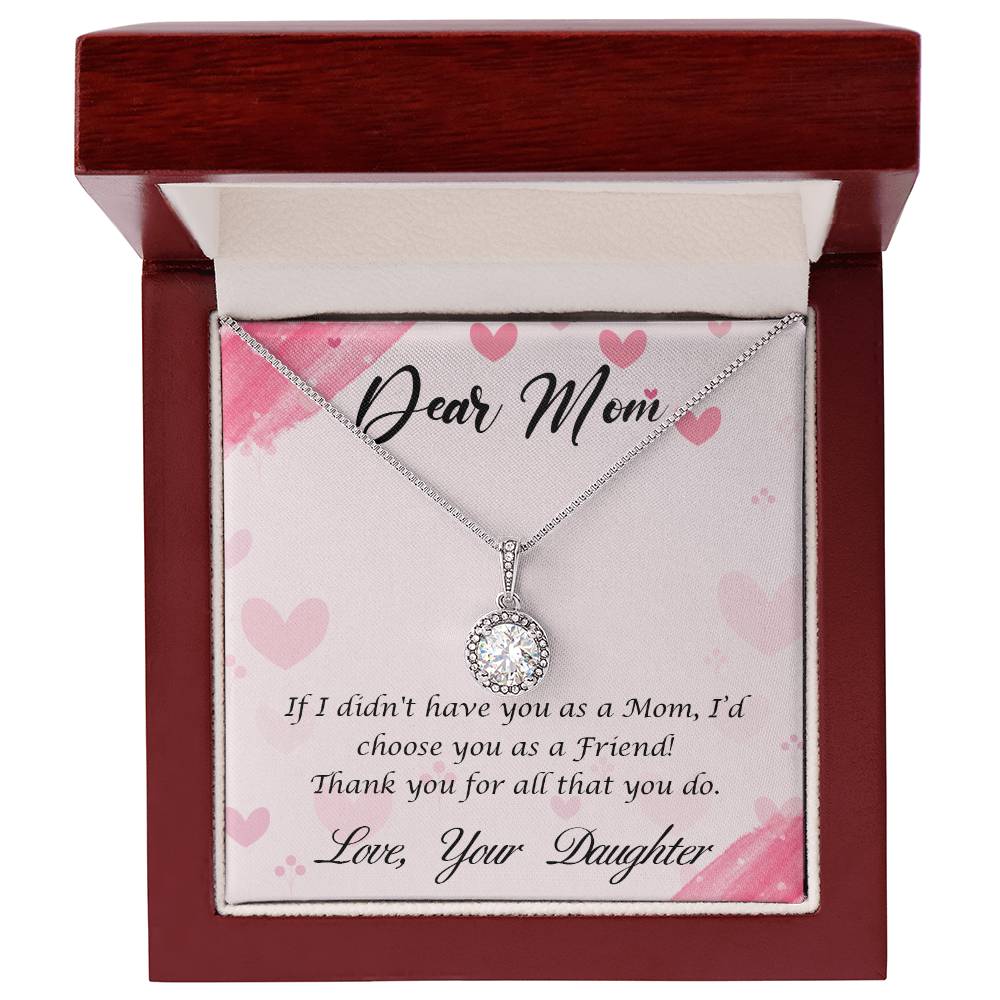 Dear Mom Necklace with Message Card - Heartfelt Gift for Mother’s Day, Birthday, or Christmas, Jewelry Gift from Daughter